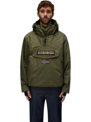 Napapijri Rainforest Αθλητικό Ανδρικό Μπουφάν Χειμωνιάτικο Pullover Αδιάβροχο Χακί NP0A4IB9G1F