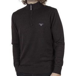 Double Ανδρικό Πουλόβερ με Φερμουάρ Καφέ KNIT-42