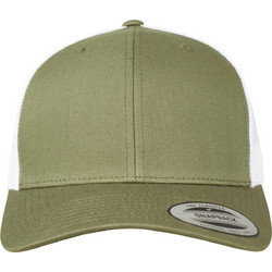 Flexfit Retro Trucker 2-Tone Ανδρικό Καπέλο Jockey με Δίχτυ Snapback Υφασμάτινο Χακί Λευκό 6606T-01127