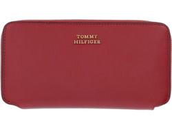 Tommy Hilfiger Μεγάλο Δερμάτινο Γυναικείο Πορτοφόλι Καρτών με Φερμουάρ Κόκκινο AW0AW18941-XLI