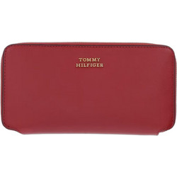 Tommy Hilfiger Μεγάλο Δερμάτινο Γυναικείο Πορτοφόλι Καρτών με Φερμουάρ Κόκκινο AW0AW18941-XLI