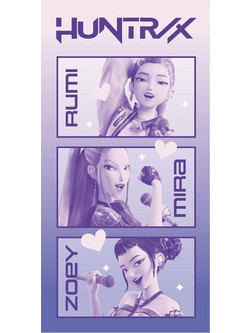 K-Pop Demon Hunters Huntrix Παιδική Πετσέτα Θαλάσσης Microfiber Μωβ 40x140cm 5949082536302