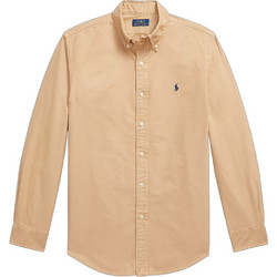 Polo Ralph Lauren Ανδρικό Πουκάμισο Βαμβακερό Μακρυμάνικο Κανονική Γραμμή Μπεζ 710805564-525