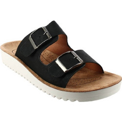 Antrin Γυναικείες Παντόφλες Καλοκαιρινές Flatforms Ανατομικές Αντιολισθητικές Μαύρες ANESIS-160