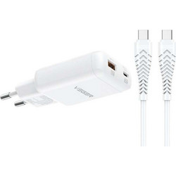 Veger TR122 Φορτιστής με Καλώδιο USB-C με Θύρα USB-A & Θύρα USB-C 65W Power Delivery