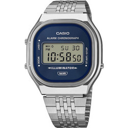 Casio Vintage Ψηφιακό Ανδρικό Ρολόι Χρονογράφος με Ασημί Μεταλλικό Μπρασελέ A-140WE-2A