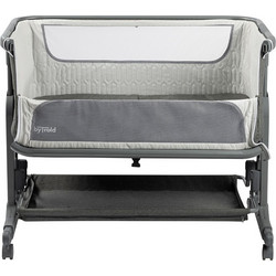 BabyTrold Λίκνο με Στρώμα & Πλαϊνό Άνοιγμα Γκρι 70.5-82