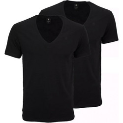 G-Star RAW Κοντομάνικα Ανδρικά Φανελάκια Βαμβακερά Σετ 2Pack Μαύρα D25500-124-6484