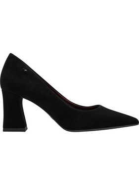 Tamaris Γόβες Suede με Χοντρό Ψηλό Τακούνι Μαύρες 1-22427-43-001