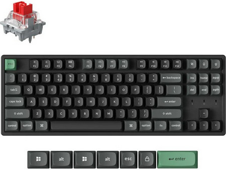 Keychron K8 Ultra 8K Ασύρματο Μηχανικό Gaming Πληκτρολόγιο TenKeyLess με Keychron Apex Red Διακόπτες RGB Black