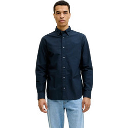 Jack & Jones Ανδρικό Πουκάμισο Βαμβακερό Μακρυμάνικο Κανονική Γραμμή Navy Μπλε 12293325