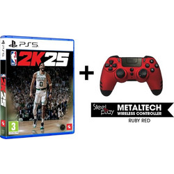 Steelplay Wireless Controller για PS5 Red with 2K25
