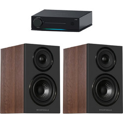 Wharfedale Diamond 12.0i + Arylic A50 Amp Wi-Fi Σετ Ηχείων Hi-Fi Βιβλιοθήκης 60W 2 Δρόμων Walnut