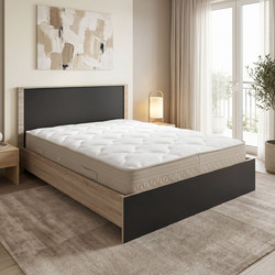 Pakoworld Sleepy Κρεβάτι Υπέρδιπλο Ξύλινο με Στρώμα 160x200cm 200-001836