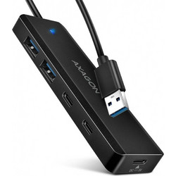 Axagon HUE-C2A USB Hub 3.0 USB-A με 4 Θύρες USB-A / USB-C & Εξωτερική Παροχή Ρεύματος
