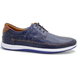 Boxer Ανδρικά Μοκασίνια Boat Shoes Δερμάτινα Navy Μπλε 24005-15-016