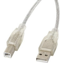 Lanberg CA-USBA-12CC-0030-TR Καλώδιο Braided USB-A Male 2.0 to USB-B Male 3m Transparent