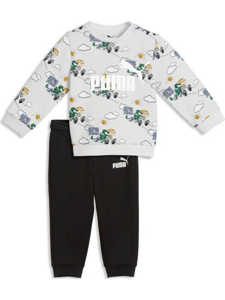Puma Super Minicats Βρεφικό Σετ Φόρμας για Κορίτσι Χειμωνιάτικο Γκρι Μαύρο 638107-05