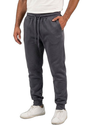 Clever Ανδρικό Παντελόνι Φόρμας Fleece με Λάστιχο Ανθρακί FA26340-DGR