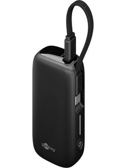 Goobay 76250 Power Bank 5000mAh 22.5W με Ενσωματωμένο Καλώδιο USB-C Quick Charge 3.0 & Power Delivery Black