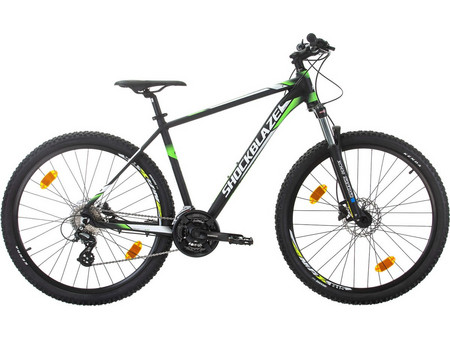 SHOCKBLAZE R3 Mountain Bike 27.5" Αλουμινίου με 24 Ταχύτητες και Δισκόφρενα Μαύρο Πράσινο