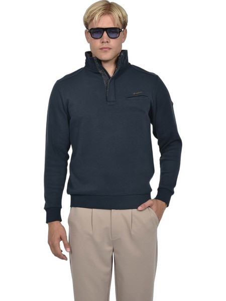 Berto Lucci Ανδρικό Φούτερ Navy Μπλε 07262-1320-5027
