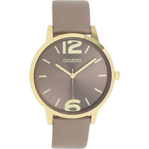 Oozoo Timepieces Γυναικείο Ρολόι με Γκρι Δερμάτινο Λουράκι C11725