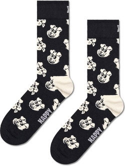 Happy Socks Βαμβακερές Γυναικείες Κάλτσες Μαύρες Λευκές με Σχέδια P002739-1000