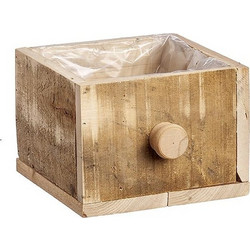 JK Home Decoration Κασπώ Ξύλινο 23x23x17cm 55386