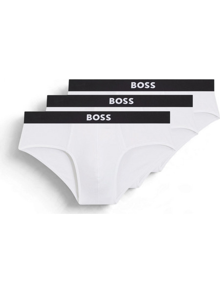 Hugo Boss Ανδρικά Σλιπ Βαμβακερά Λευκά 3Pack 50546561-100