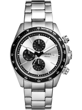 Fossil Autocross Ανδρικό Ρολόι με Ασημί Μεταλλικό Μπρασελέ FS6124