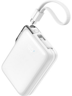 Joyroom JR-PBF27 Pro Power Bank 10000mAh 30W με Ενσωματωμένα Καλώδια USB-C & Lightning White