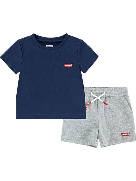 Levi's Βρεφικό Σετ για Αγόρι Καλοκαιρινό Navy Μπλε Γκρι 6EK813-C8D