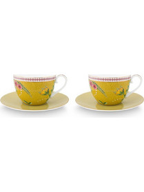 Pip Studio La Majorelle Σετ Φλιτζάνια Cappuccino & Τσαγιού Πορσελάνης Κίτρινα 280ml 2τμχ 51004153