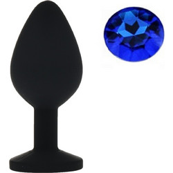 Guilty Toys Silicone Medium Πρωκτική Σφήνα Diamond Plug 8cm Μαύρη Μπλε