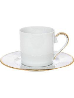 Cryspo Trio Elegance Σετ Φλιτζάνια Espresso & Ελληνικού Καφέ Πορσελάνης Λευκά Χρυσά 120ml 6τμχ 24.001.17G
