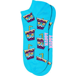 Happy Socks Smelly Cup Βαμβακερές Γυναικείες Κάλτσες Σοσόνια Γαλάζιες με Σχέδια P004695-1000