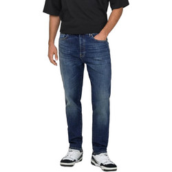Only & Sons Yoke Ανδρικό Τζιν Παντελόνι Ελαστικό Relaxed Εφαρμογή Navy Μπλε 22036596