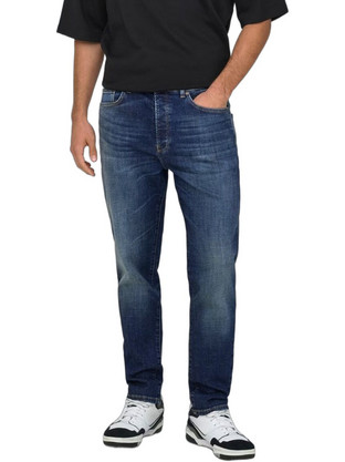 Only & Sons Yoke Ανδρικό Τζιν Παντελόνι Ελαστικό Relaxed Εφαρμογή Navy Μπλε 22036596