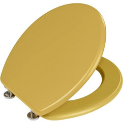Wenko Καπάκι Λεκάνης Οβάλ Ξύλινο Κίτρινο 41x38cm 257921121