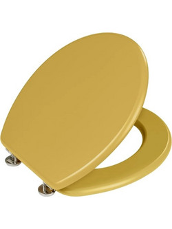 Wenko Καπάκι Λεκάνης Οβάλ Ξύλινο Κίτρινο 41x38cm 257921121