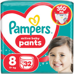 Pampers Active Baby Pants Πάνες Βρακάκι No8 17kg+ 32τμχ