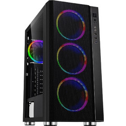 Spacer Rainbow Black Gaming Midi Tower Κουτί Υπολογιστή RGB με Πλαϊνό Παράθυρο