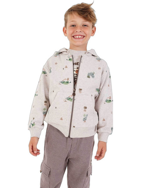 Boboli Παιδική Ζακέτα Fleece με Κουκούλα και Μπεζ 514156