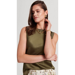 Ted Baker Blarnie Γυναικείο Καλοκαιρινό Top Σατέν Χακί 284908