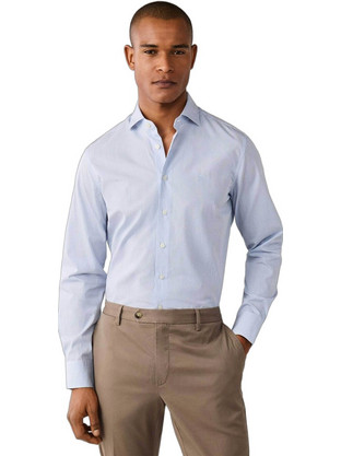 Hackett Ανδρικό Πουκάμισο Ριγέ Μπλε Ανοιχτό HM3010761