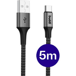 Buddi Braided USB-A to USB-C 12W 5m Black 8719246550690
