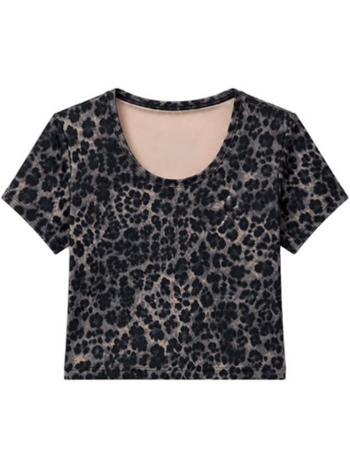 Sugarfree Παιδικό Crop Top Κοντομάνικο Μαύρο Μπεζ 26632067