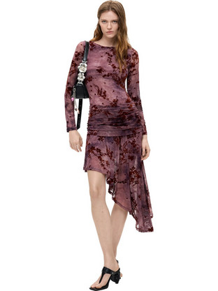 Desigual Midi Βραδινό Φόρεμα Μπορντό 26WWVK20-3041