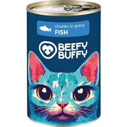 Beefy Buffy Adult Chunks with Fish in Gravy 415gr